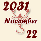 Skorpió, 2031. November 22