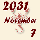 Skorpió, 2031. November 7