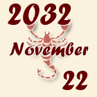 Skorpió, 2032. November 22