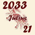 Rák, 2033. Július 21