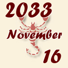 Skorpió, 2033. November 16