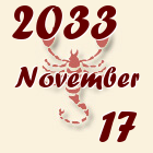 Skorpió, 2033. November 17