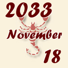 Skorpió, 2033. November 18