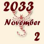 Skorpió, 2033. November 2