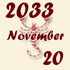 Skorpió, 2033. November 20