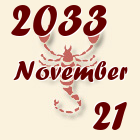 Skorpió, 2033. November 21
