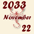 Skorpió, 2033. November 22