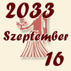 Szűz, 2033. Szeptember 16