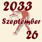 Mérleg, 2033. Szeptember 26