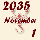 Skorpió, 2035. November 1
