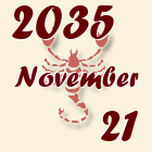 Skorpió, 2035. November 21