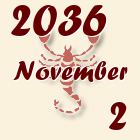 Skorpió, 2036. November 2