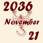 Skorpió, 2036. November 21