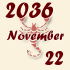 Skorpió, 2036. November 22