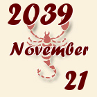Skorpió, 2039. November 21
