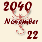 Skorpió, 2040. November 22