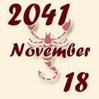 Skorpió, 2041. November 18