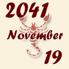 Skorpió, 2041. November 19