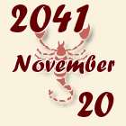 Skorpió, 2041. November 20