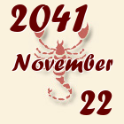 Skorpió, 2041. November 22