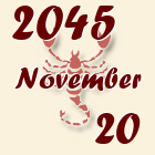 Skorpió, 2045. November 20