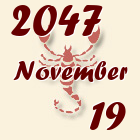 Skorpió, 2047. November 19